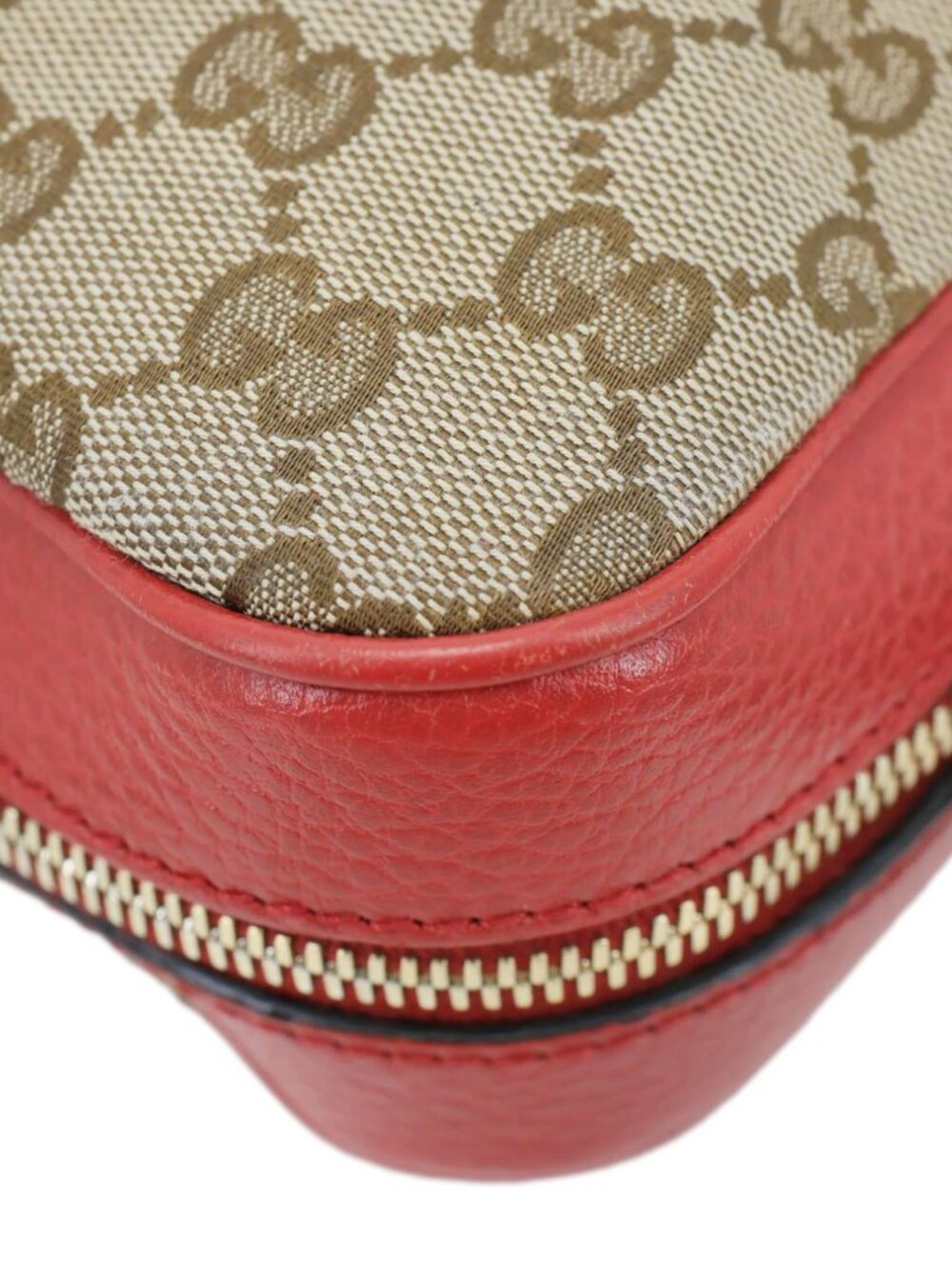 Gucci  Bree GG Canvas Leather Crossbody Bag Red 449413 - Picture 7 of 15